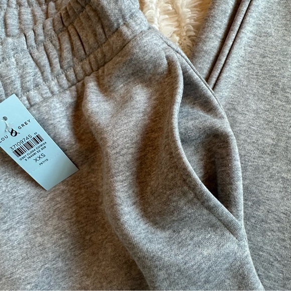 Lou & Grey NEW Fleece Joggers Pants Heather Grey SOFT Pockets Womens XXS Petite - Picture 4 of 5